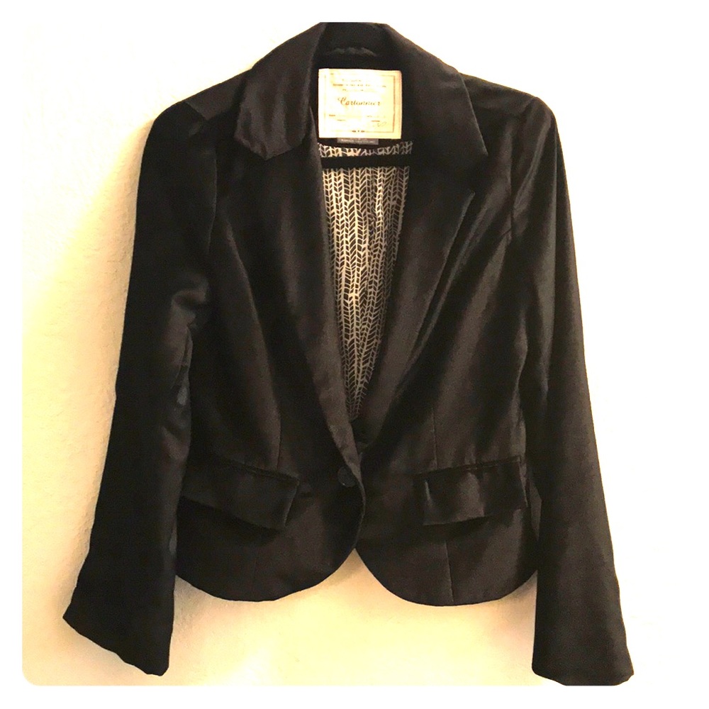 Anthropology Black Velvet Blazer
